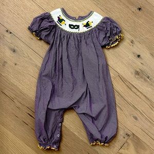 Mardi Gras Smocked Jumpsuit